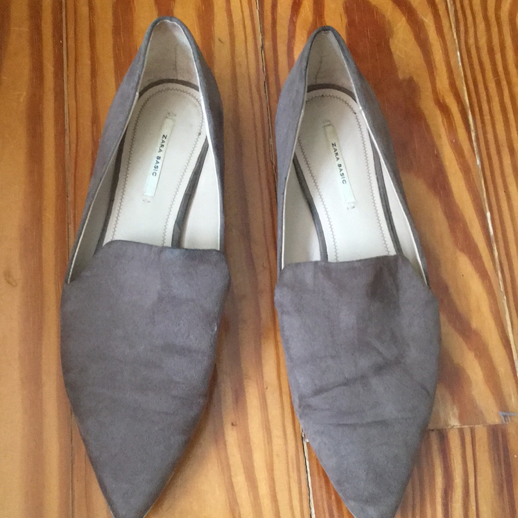 Zara Basic Gray Loafers